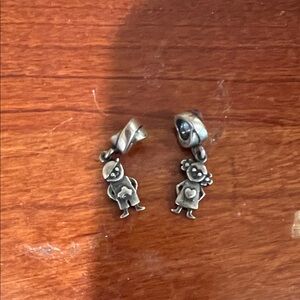 Cute Silver Boy and Girl Pandora Charms